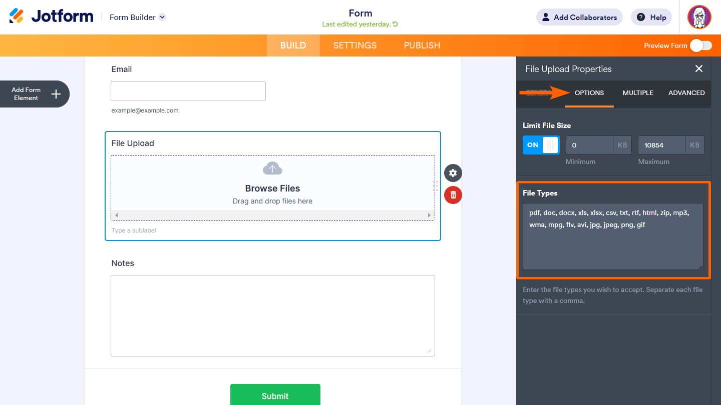 form builder file upload options types m Screenshot 10