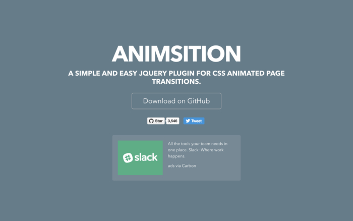 Animsition: User-Friendly jQuery-Plugin for Animated Page Transitions