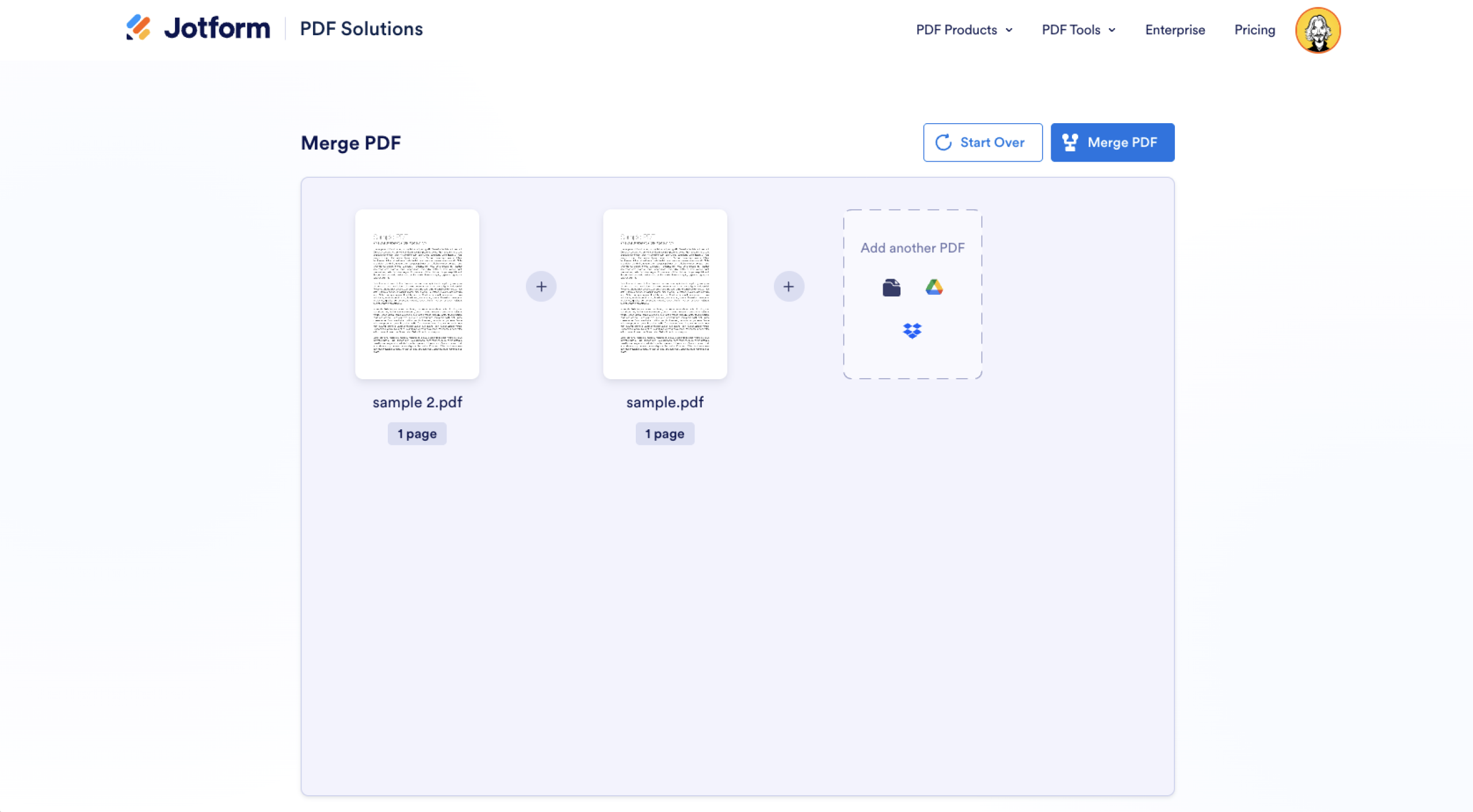 Jotform Merge PDF Ordering PDF Files to Merge