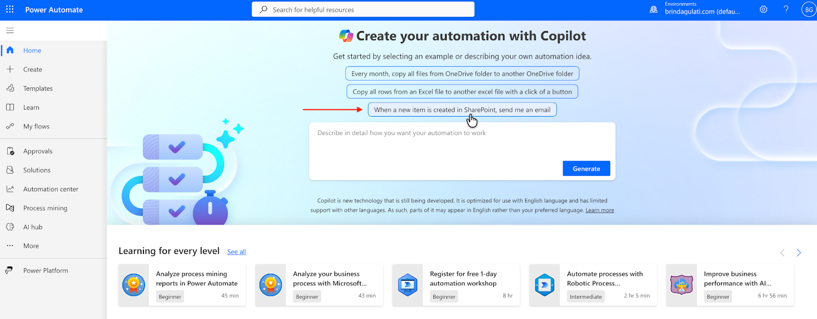 Microsoft Power Automate Automation Suggestions