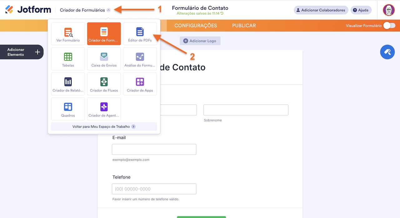 Acessando o Editor de PDFs