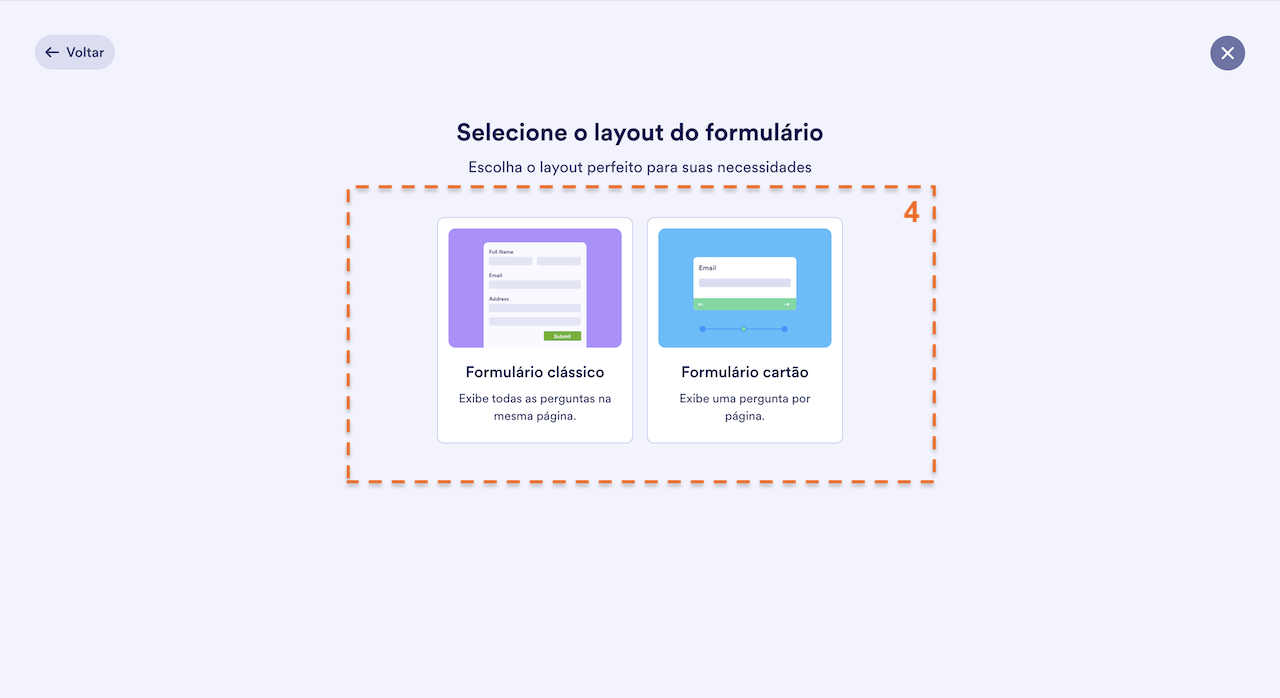 Escolhendo o Layout do Formulário