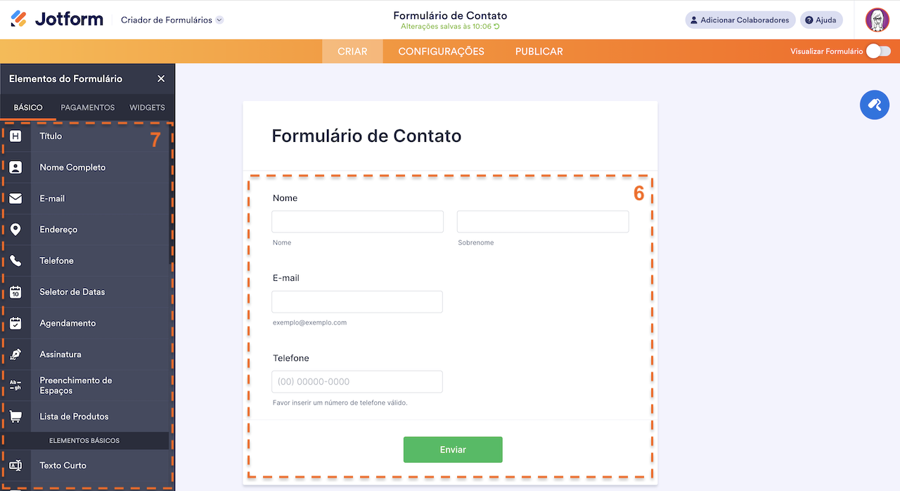 Formulário de Contato