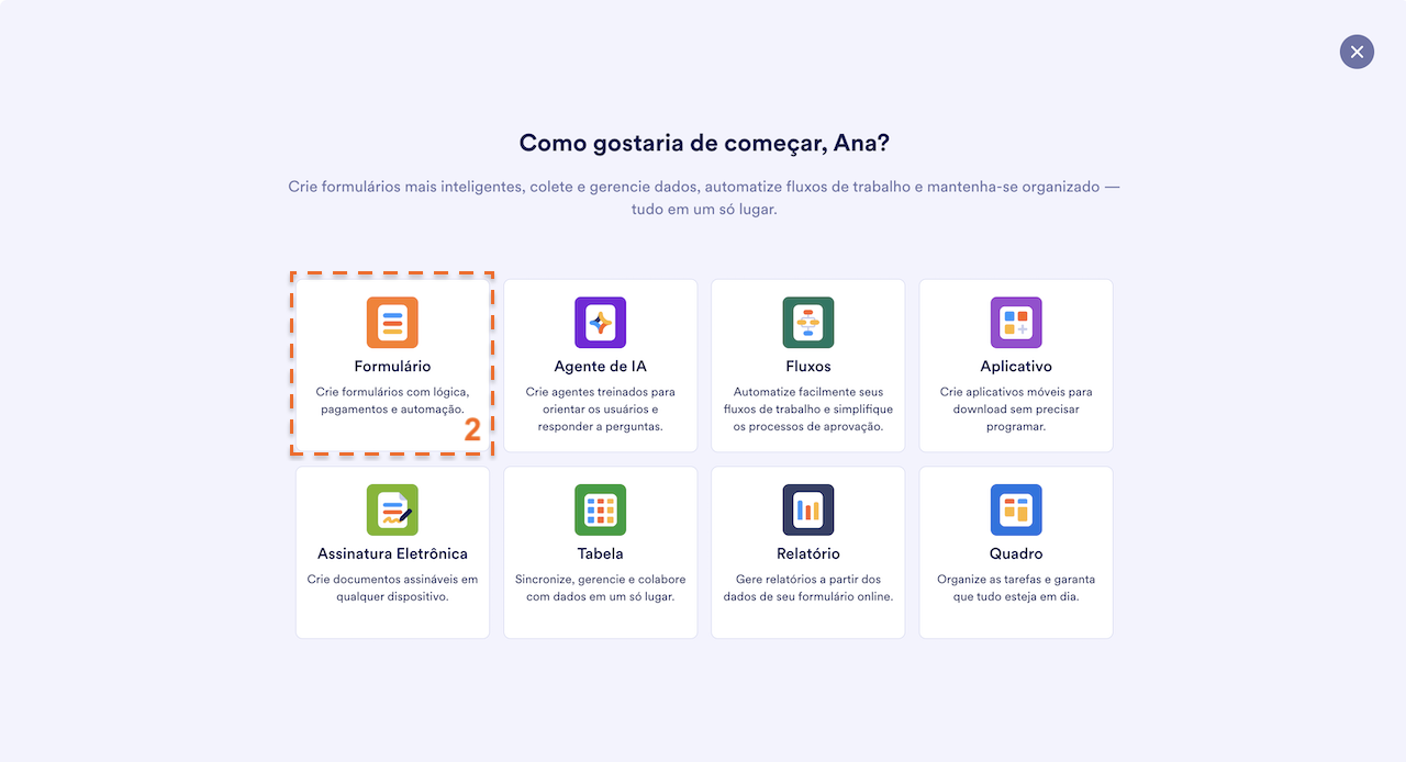 Selecionando Formulário