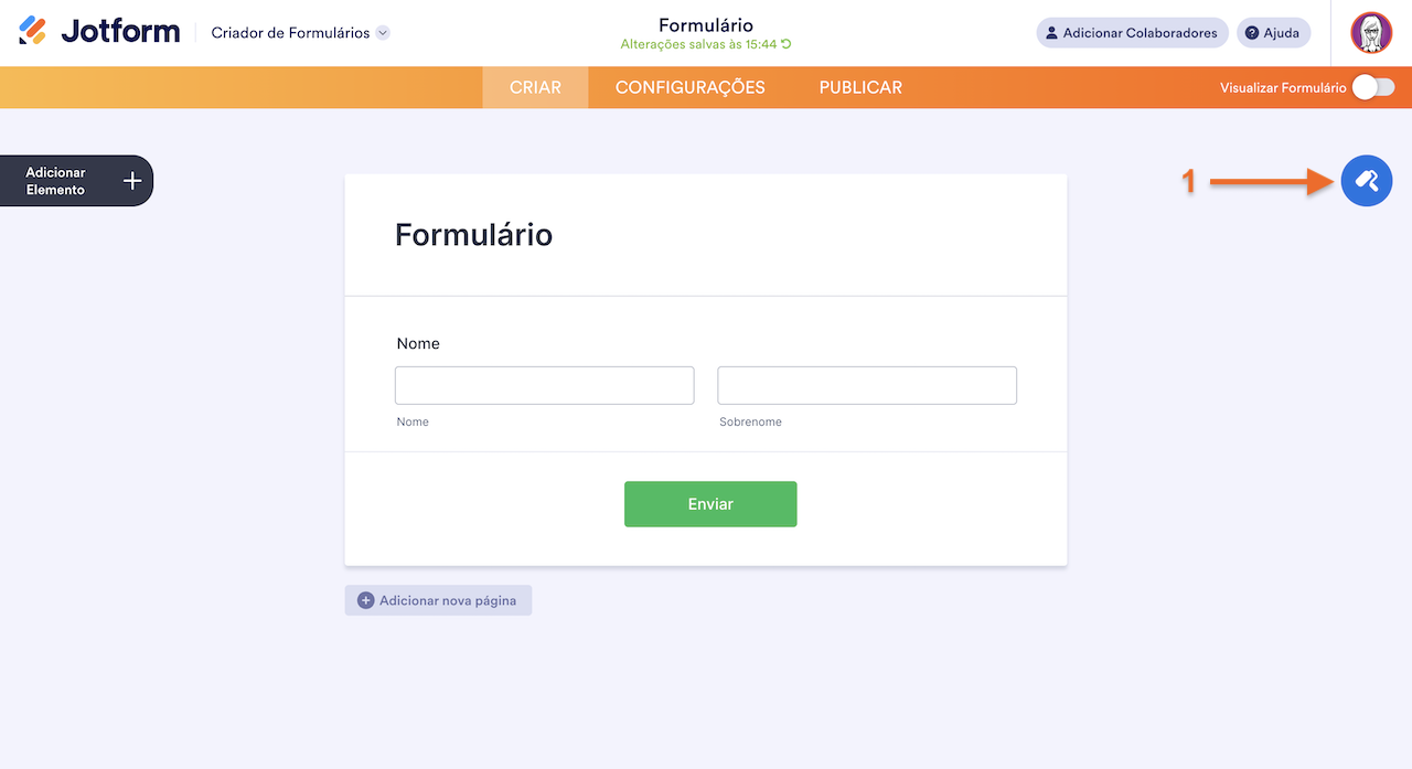 Acessando o Designer de Formulários