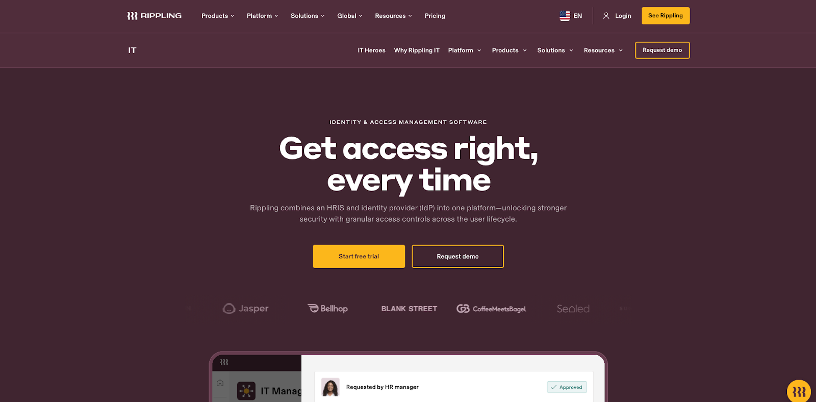 Rippling Landing Page