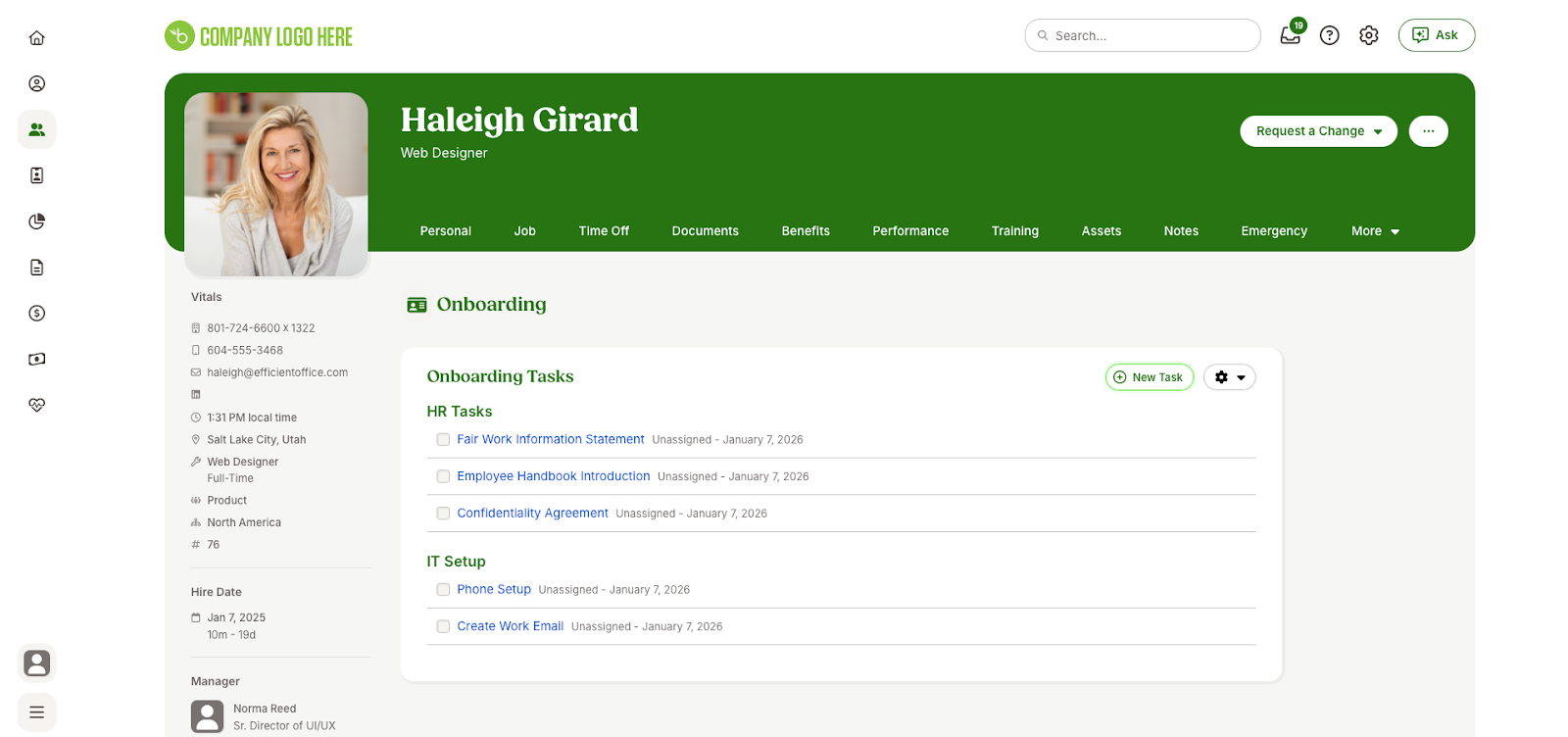BambooHR Employee Dashboard