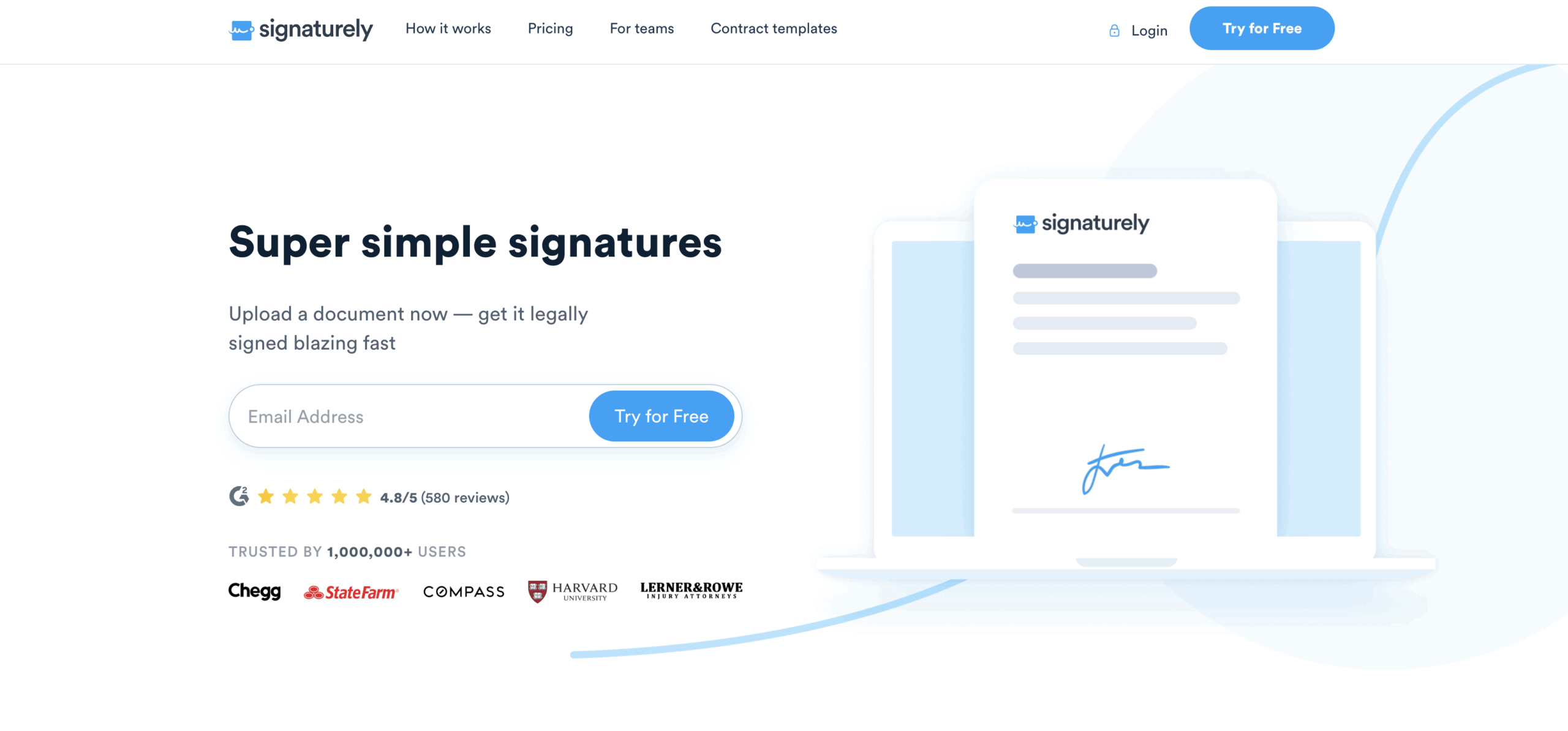 Interfaz de usuario de Signaturely