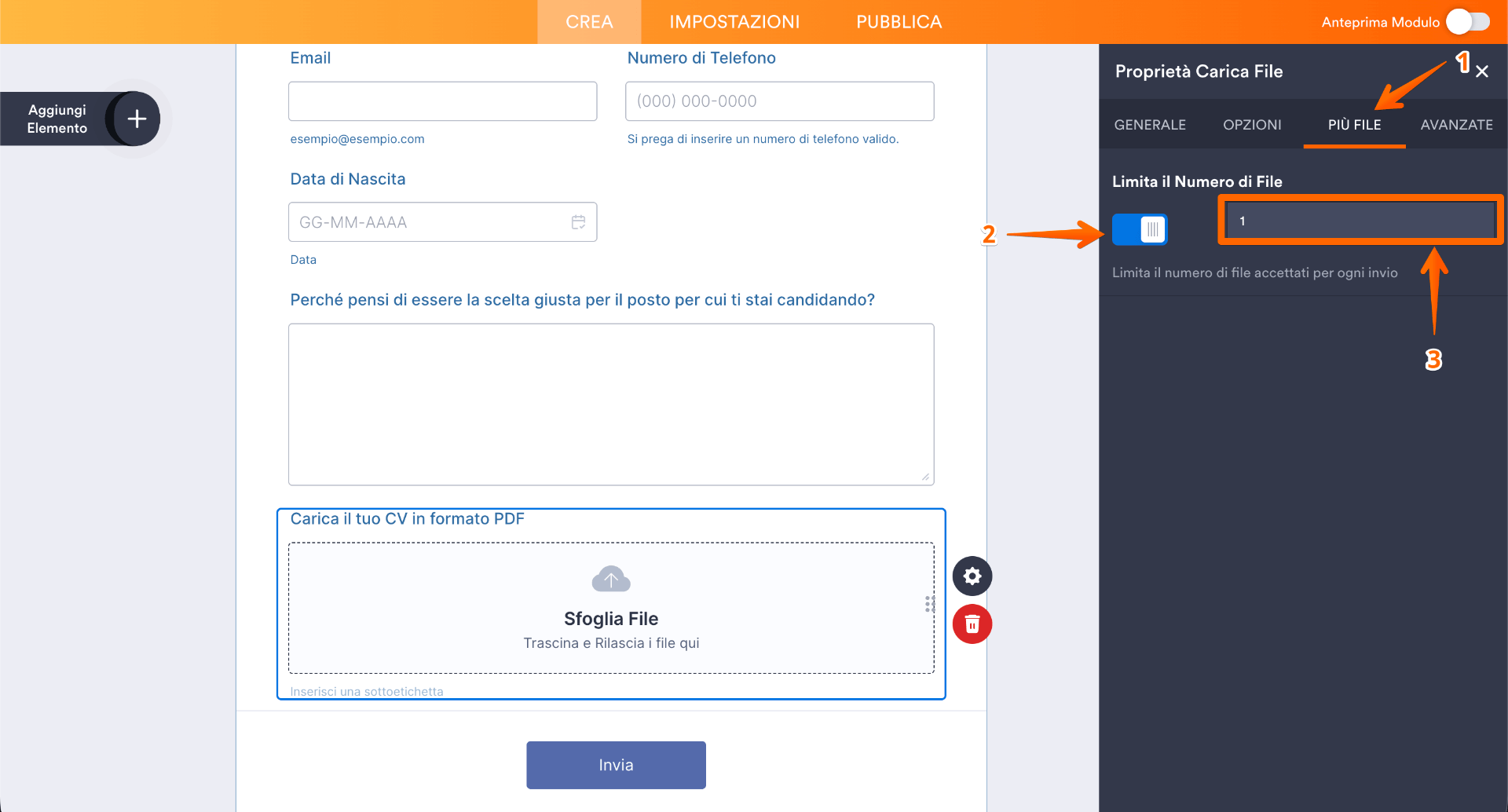 Come creare moduli per il caricamento di file Image-4