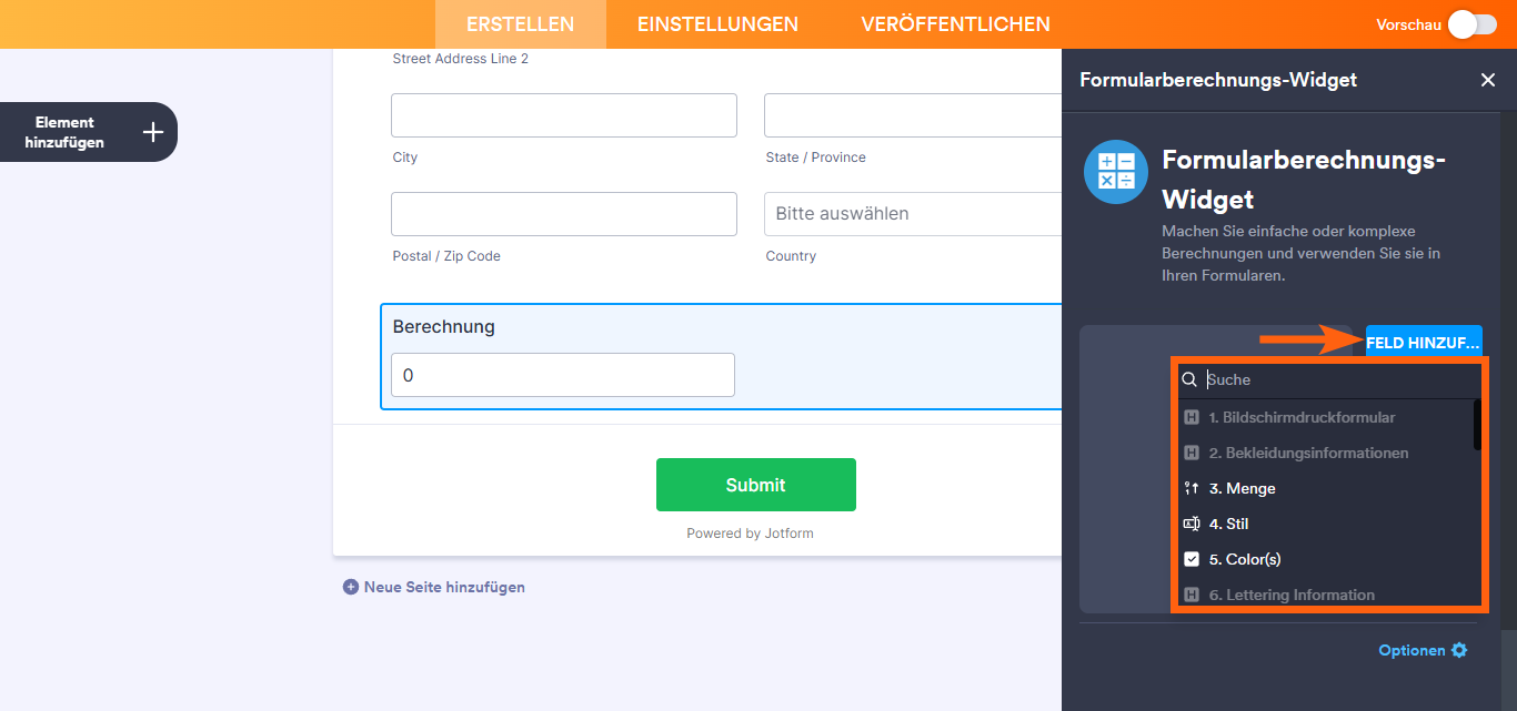Wie Sie eine Formularberechnung mit einem Widget durchführen Image-4