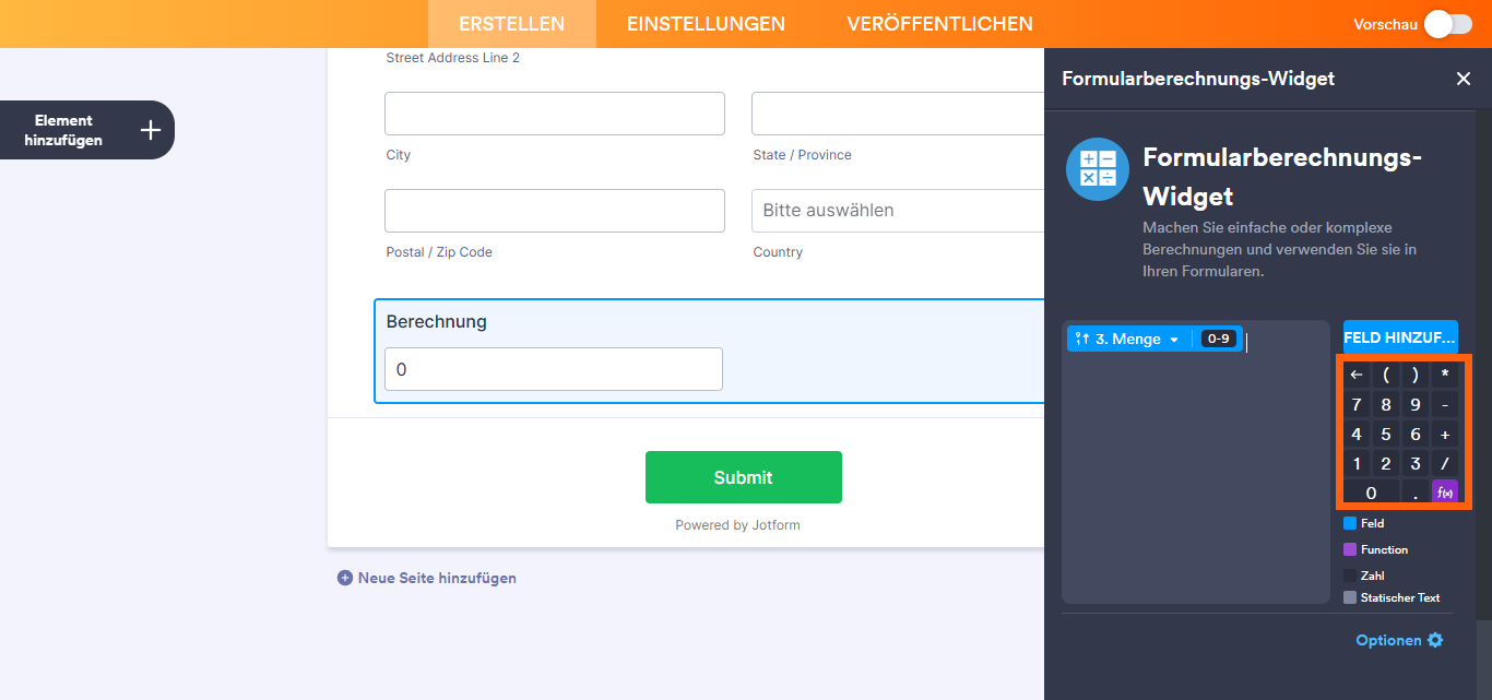 Wie Sie eine Formularberechnung mit einem Widget durchführen Image-6