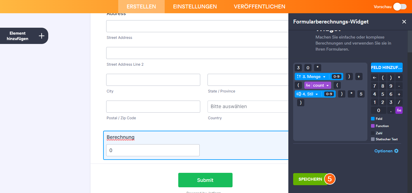 Wie Sie eine Formularberechnung mit einem Widget durchführen Image-14