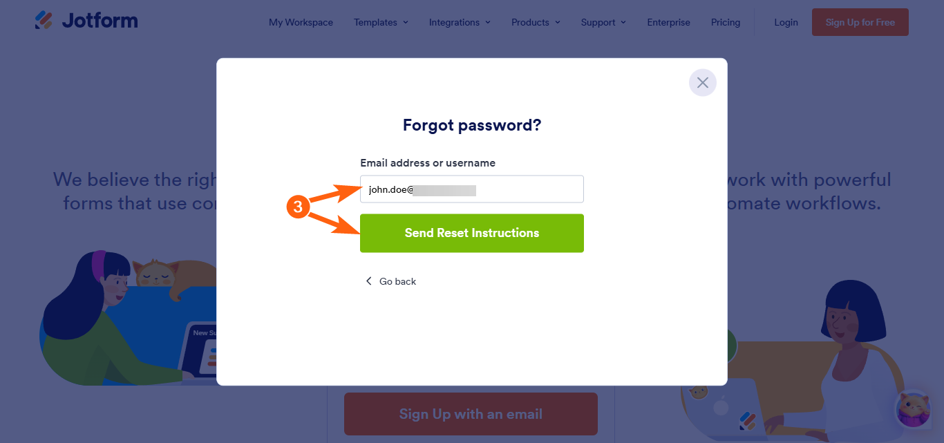 Wie Sie Ihr Jotform Passwort zurücksetzen Image-3