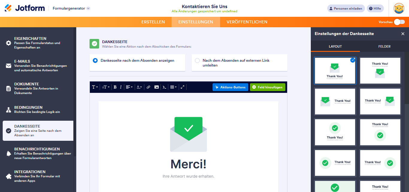 Einrichten der Dankeseite Image-2
