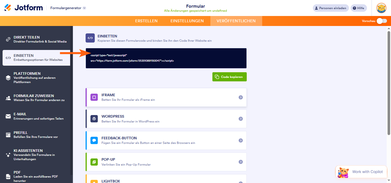 Welchen Formular-Einbettungs-Code sollte ich verwenden? Image-4