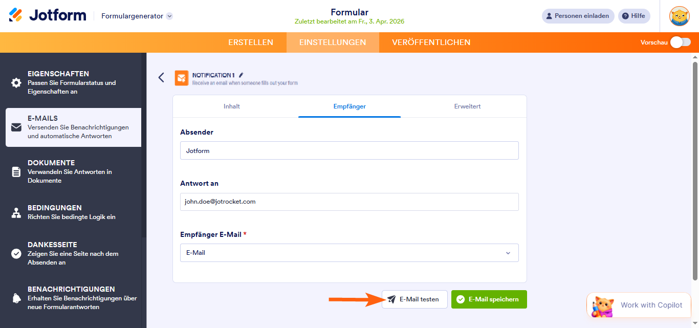 Wie Sie eine neue E-Mail-Empfängeradresse richtig hinzufügen, ändern und testen Image-1
