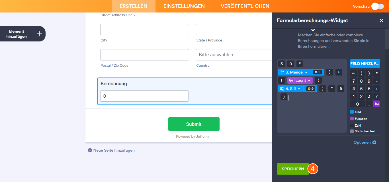 Wie Sie eine Formularberechnung mit einem Widget durchführen Image-10