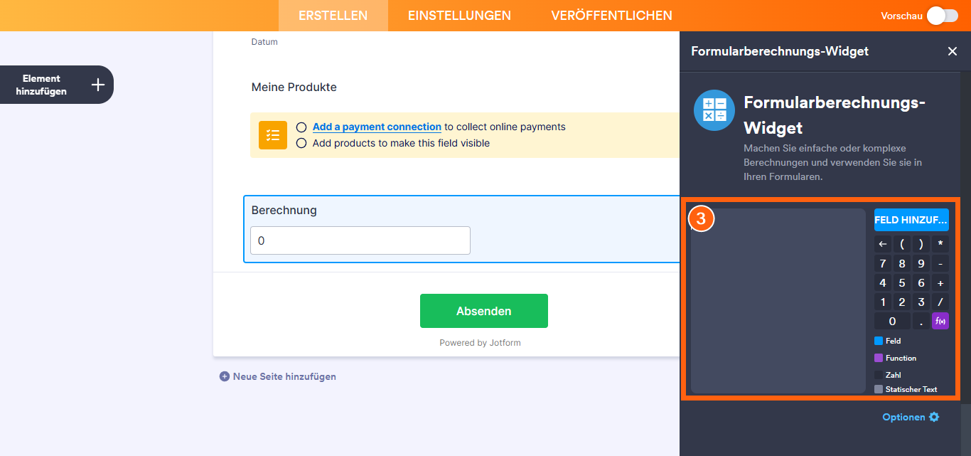 Wie Sie eine Formularberechnung mit einem Widget durchführen Image-3