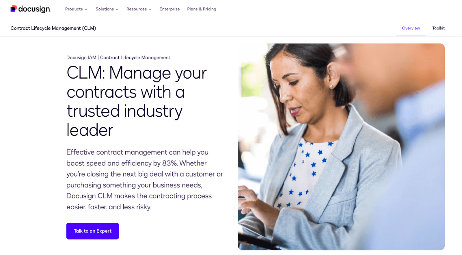 DocuSign CLM Landing Page