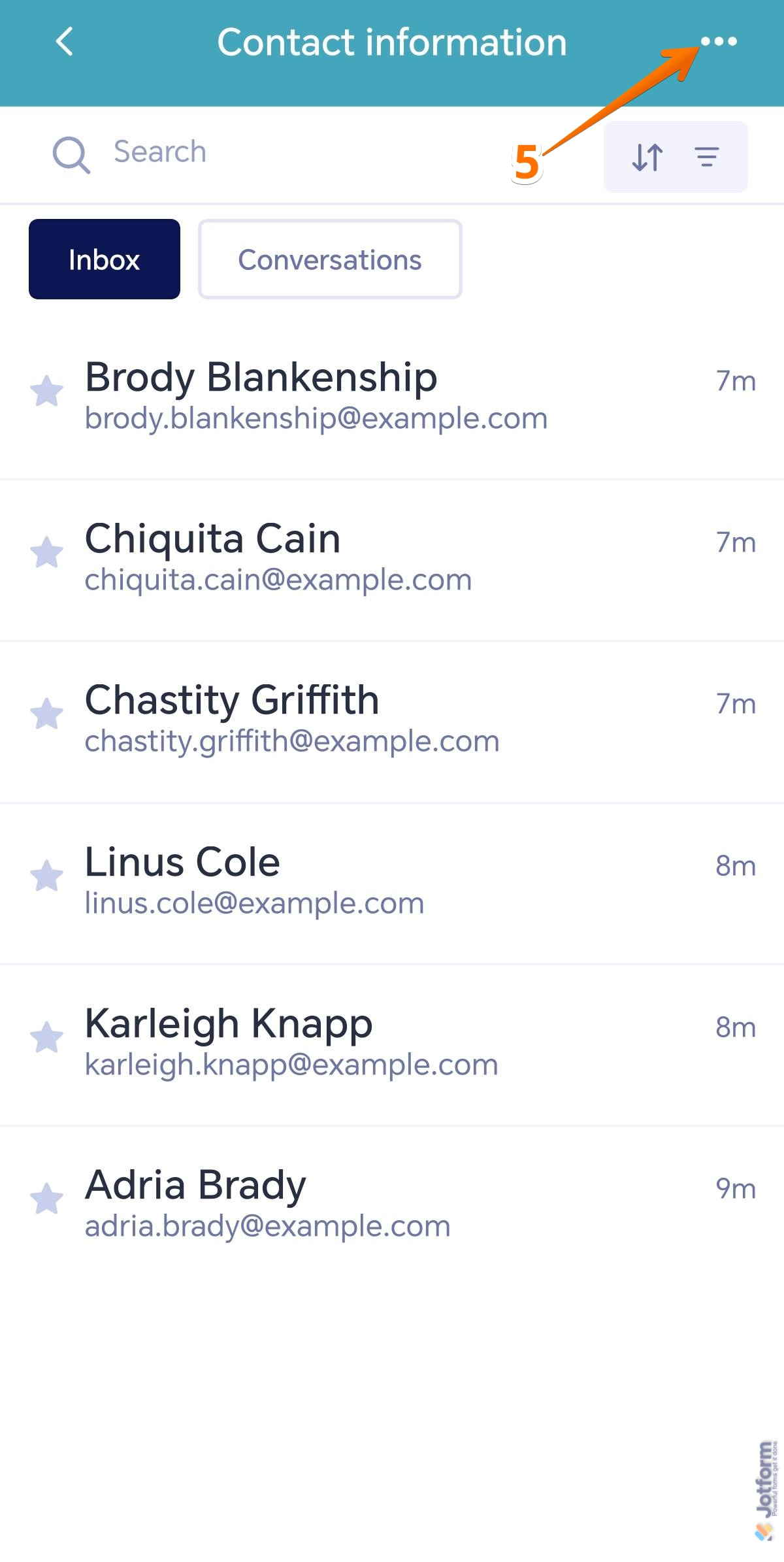 Submissions menu in the Jotform Mobiles Forms app