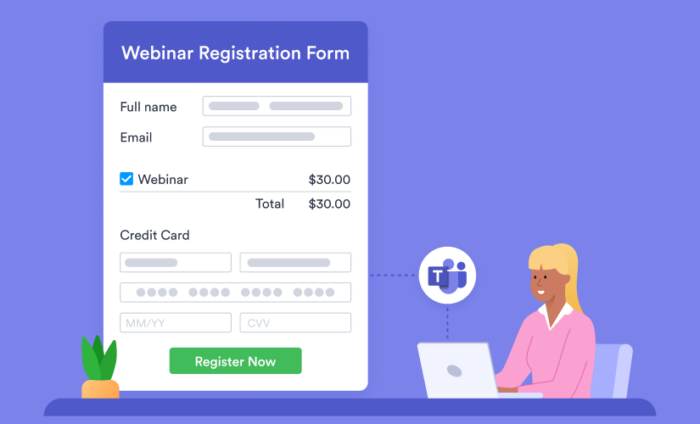 Como coletar pagamentos para um webinar no Microsoft Teams