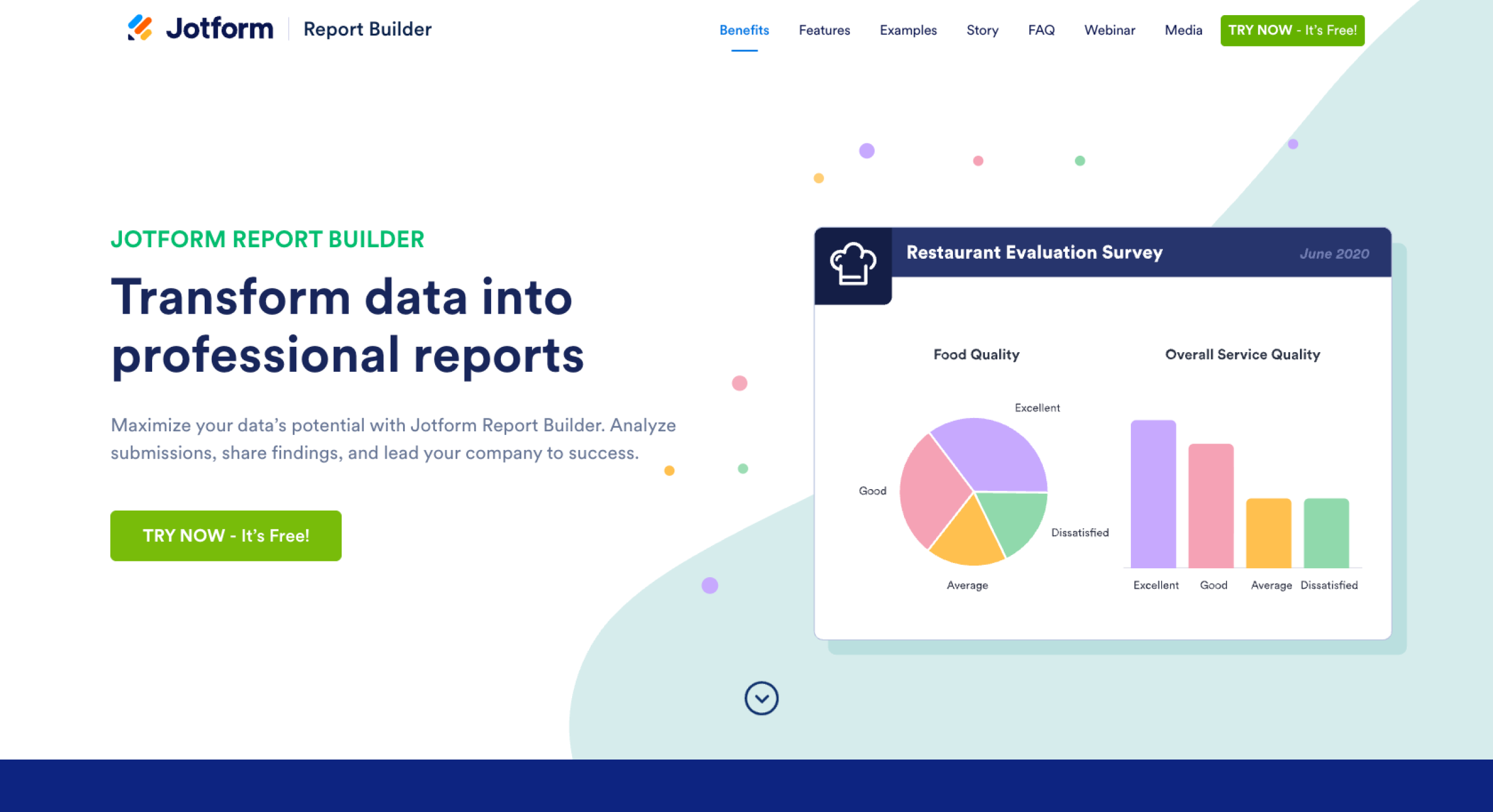 Jotform Report Builder Landing
