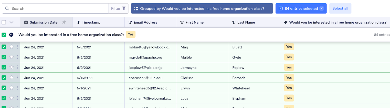 Created prefills on Jotform