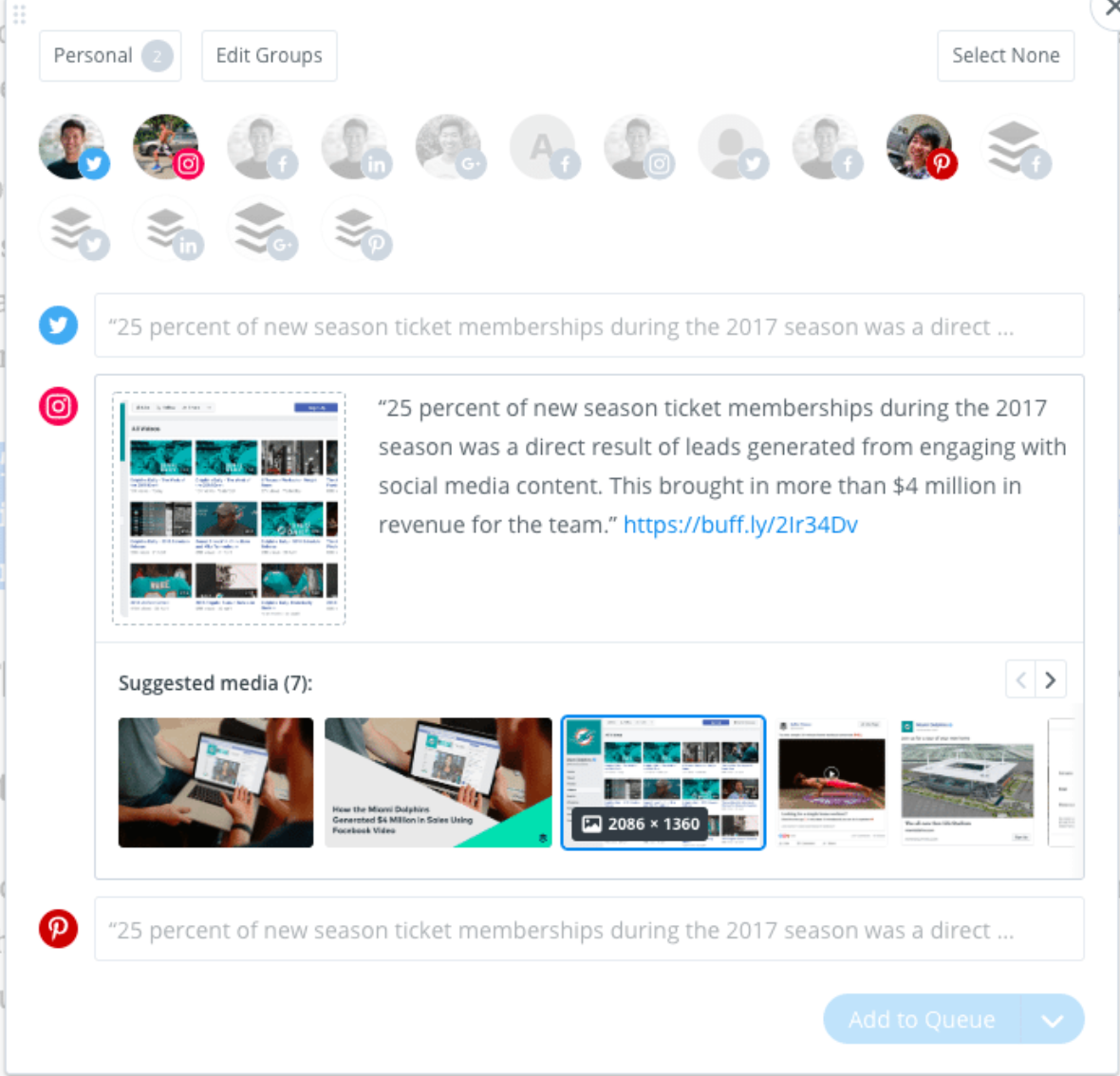 Buffer User Interface