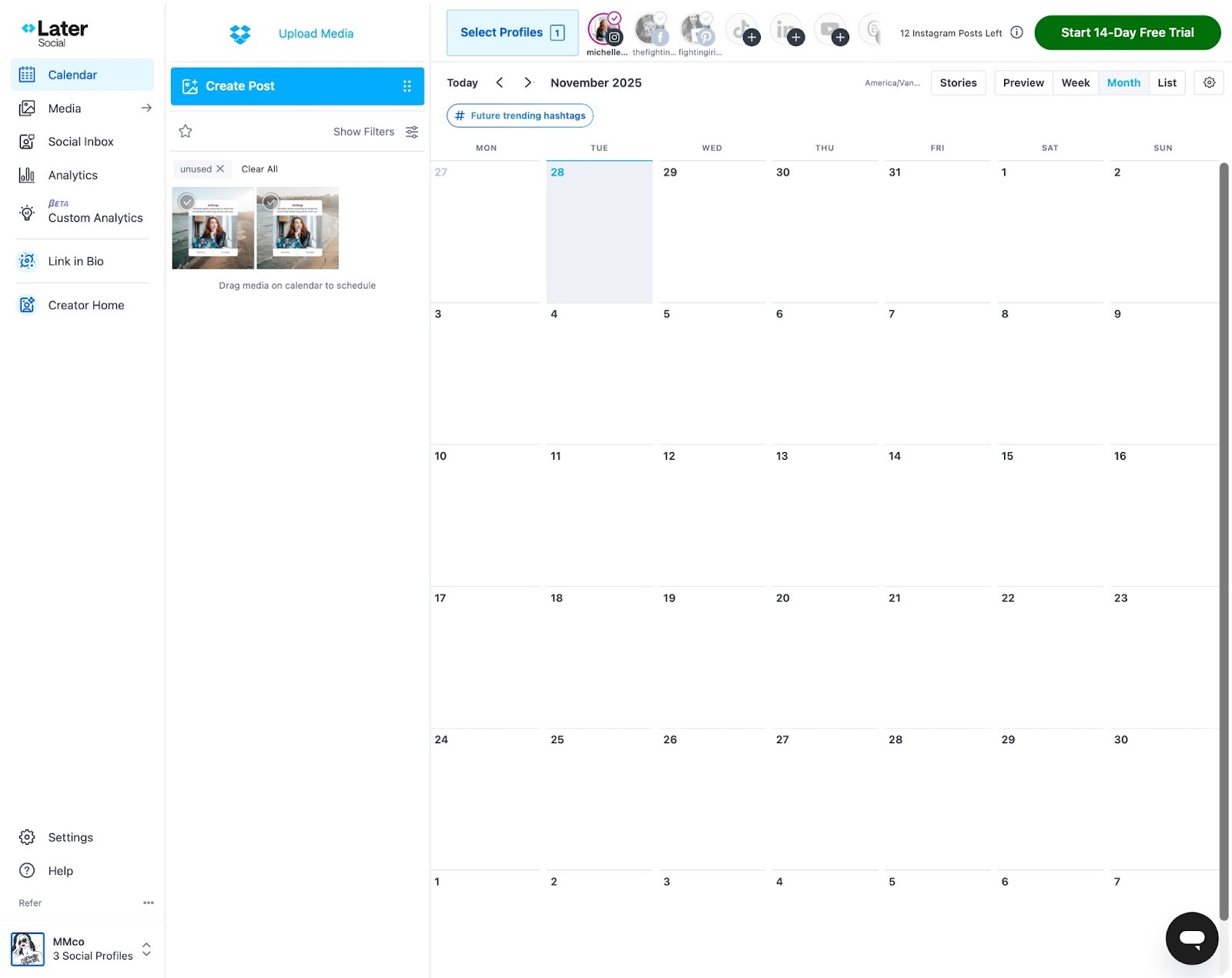 Later Calendar View
