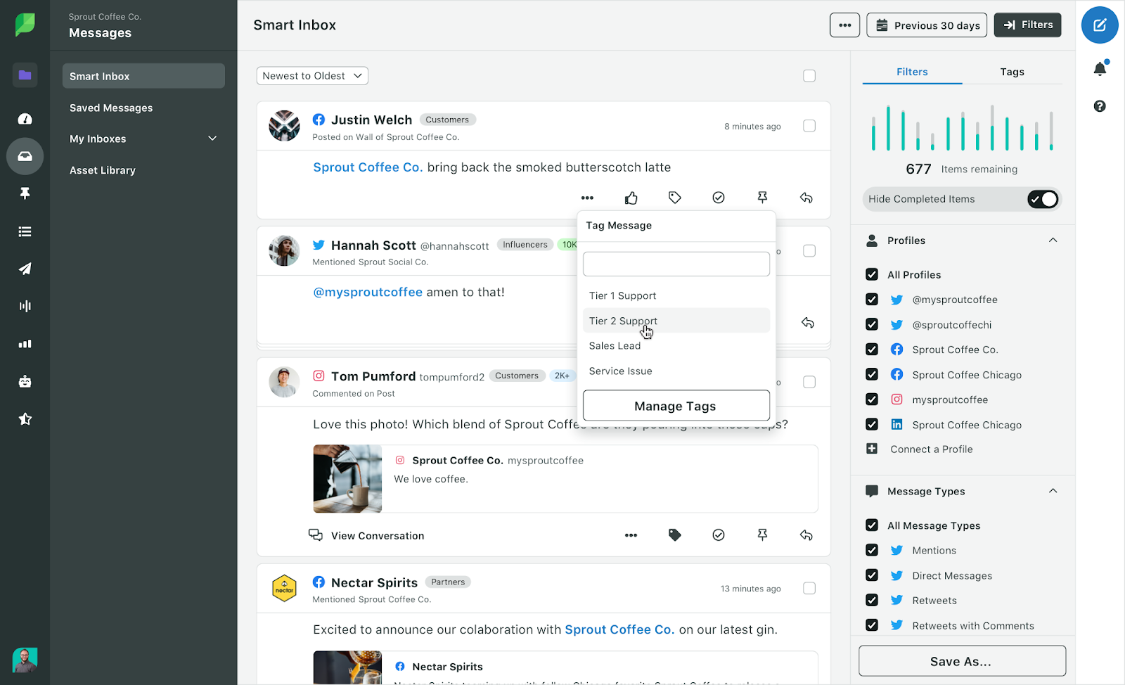 SproutSocial User Interface