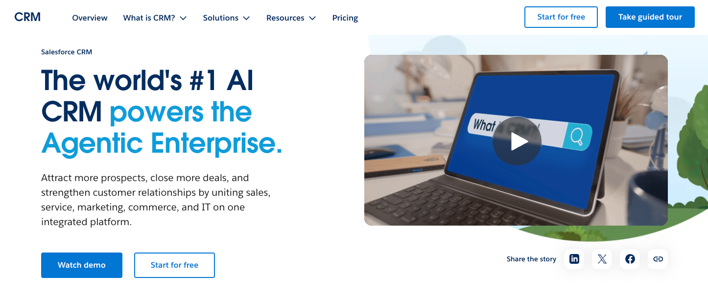 Salesforce CRM Landing Page