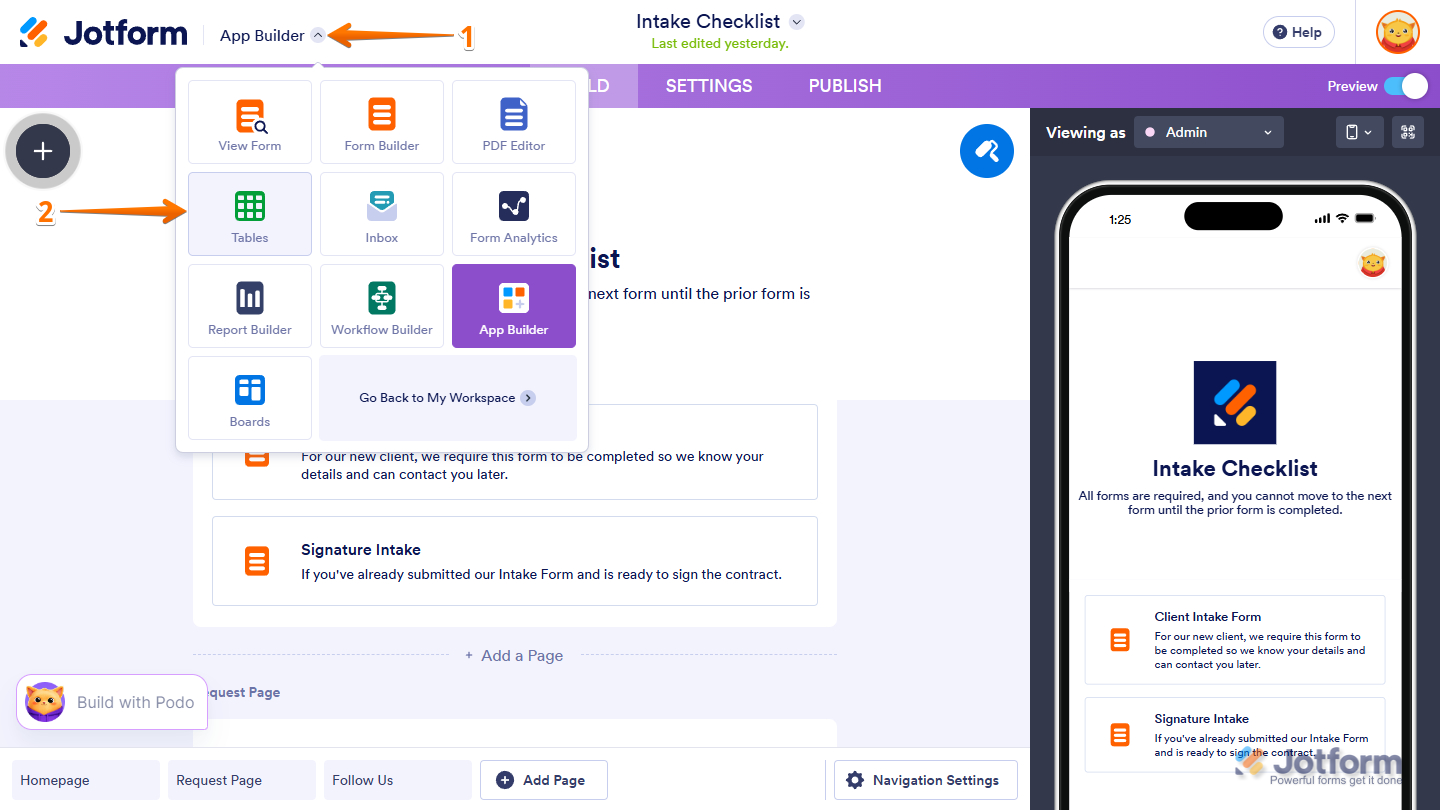 Product Selector in the App Builder page