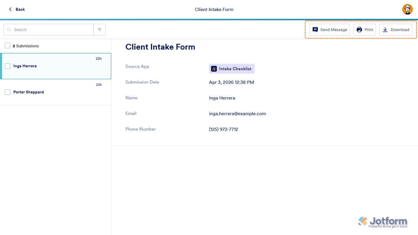 Manage Submissions option in Sentbox of an app user