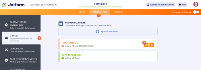 Comment changer l’adresse email utilisée pour le mail de notification ? Image 2 Screenshot 10