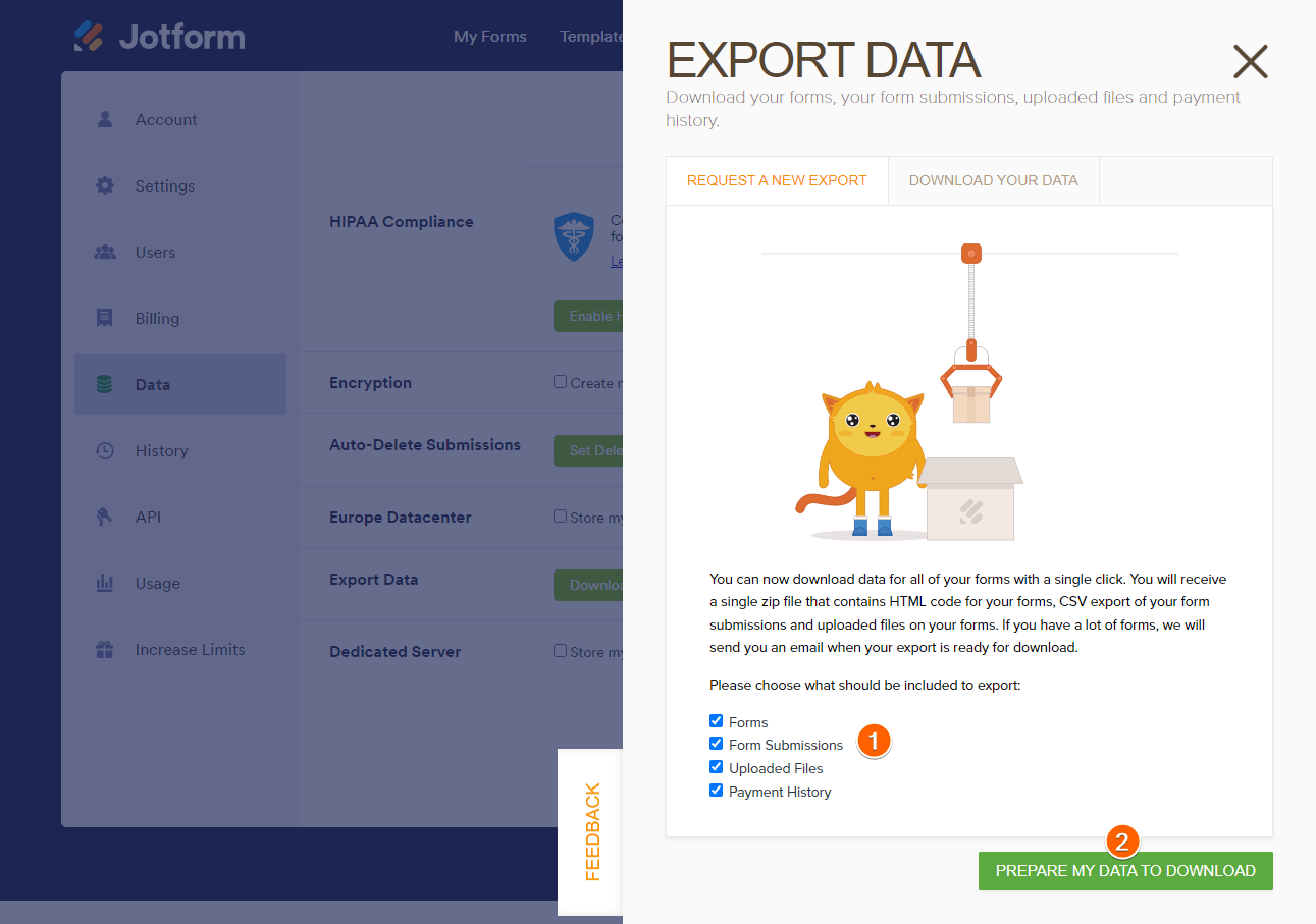 jotform account data export download button Screenshot 32 Screenshot 32 Screenshot 32