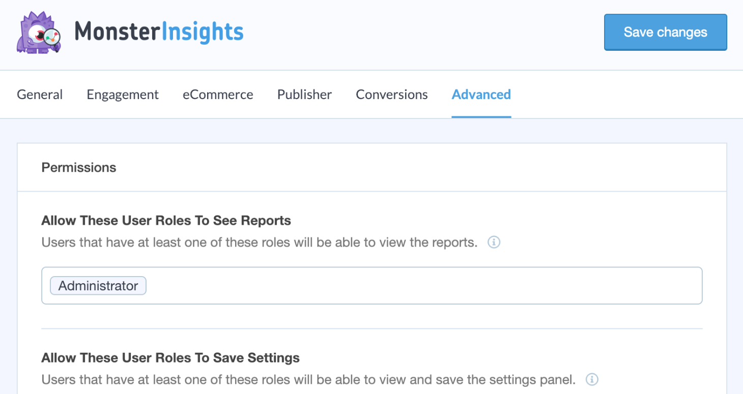 MonsterInsights User Interface