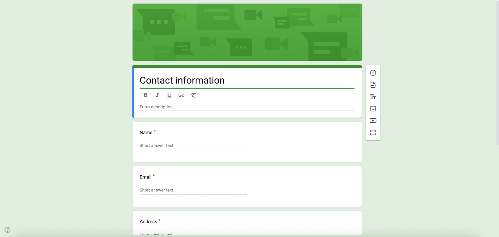 Google Forms Contact Information Templates