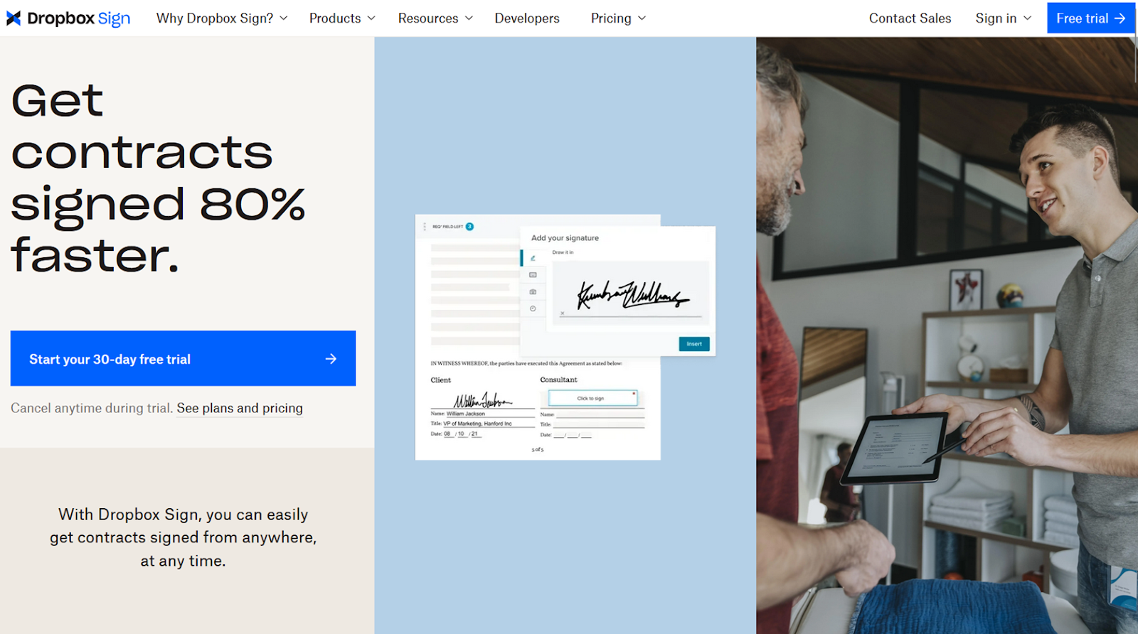 Dropbox Sign Landing Page