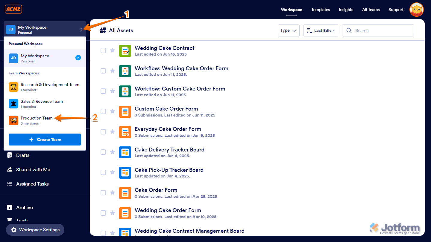 Wählen Sie im Dropdown-Menü 