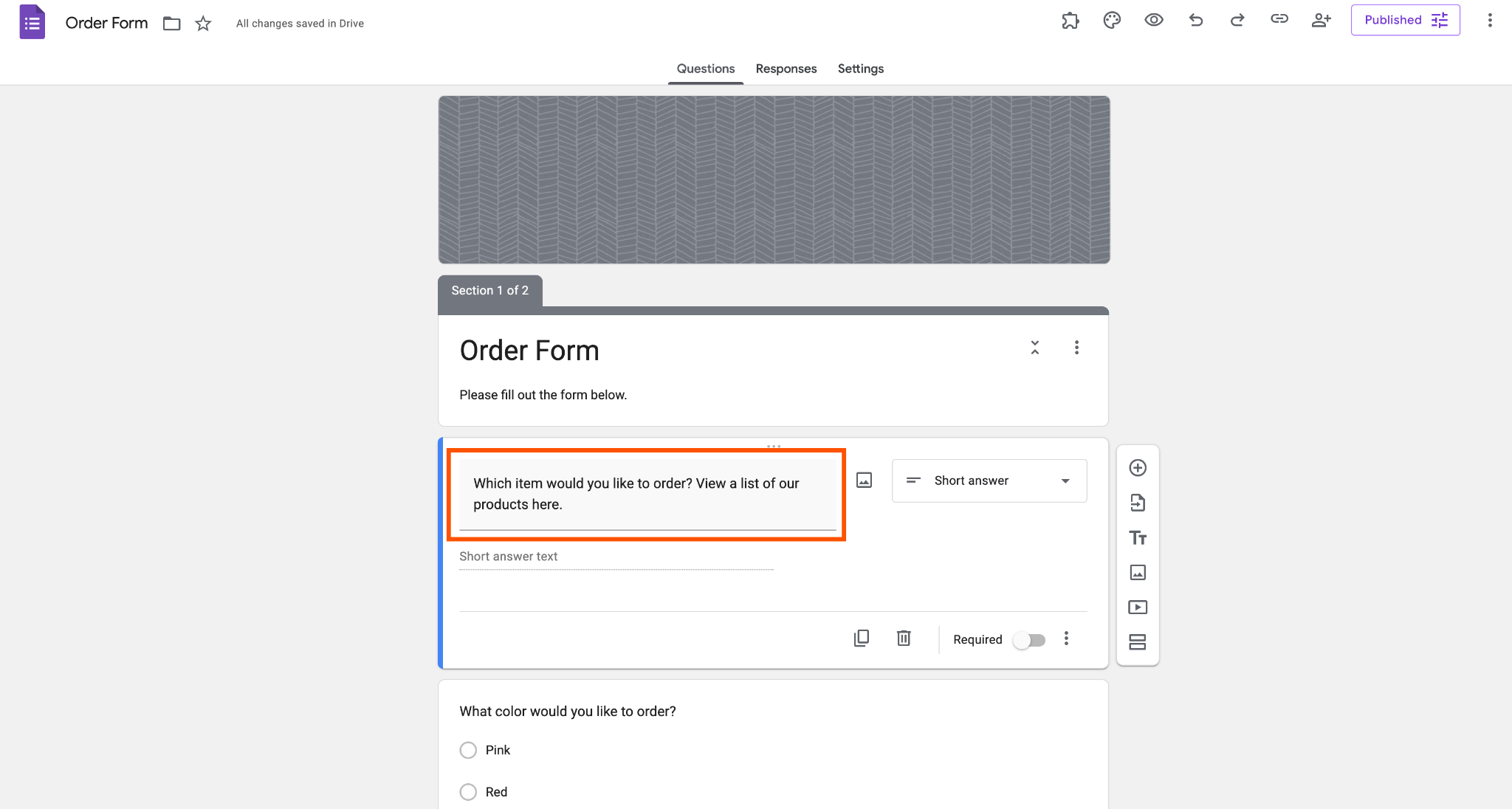 How to add a link to a Google Form Image-1