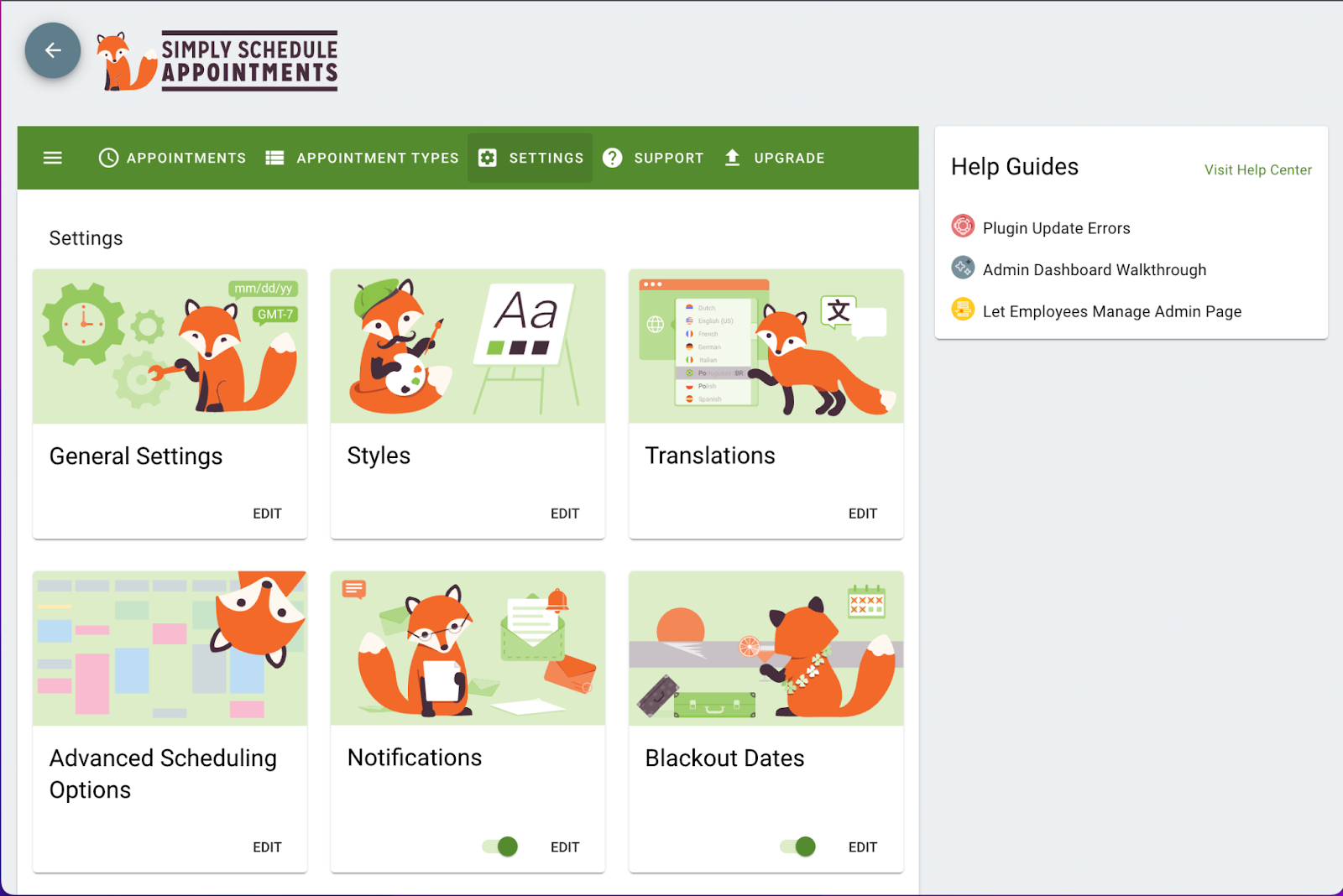 Simply Schedule Appointments User Interface