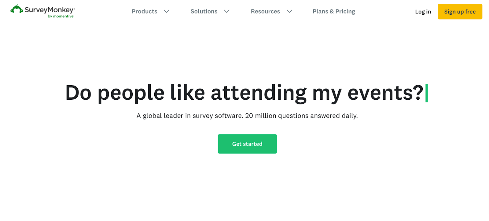 survey monkey landing page