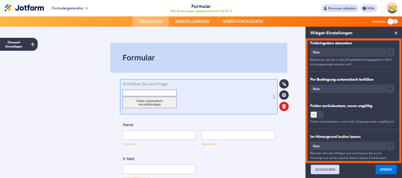 Wie Sie das Widget Tabelle in Formular verwenden Image-6