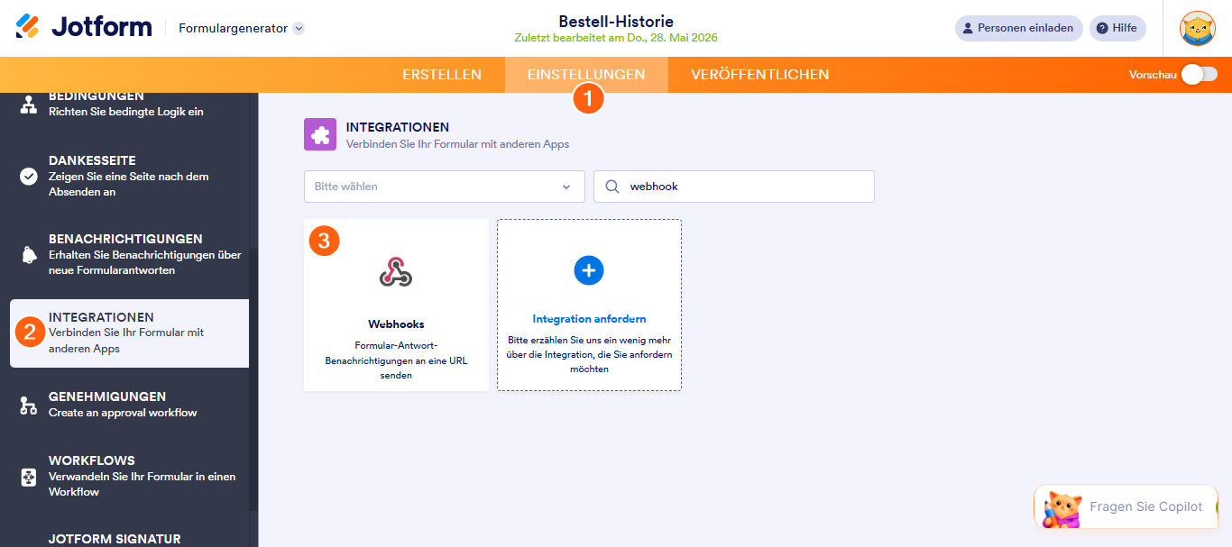 Wie Sie einen Webhook mit Jotform einrichtet Image-1