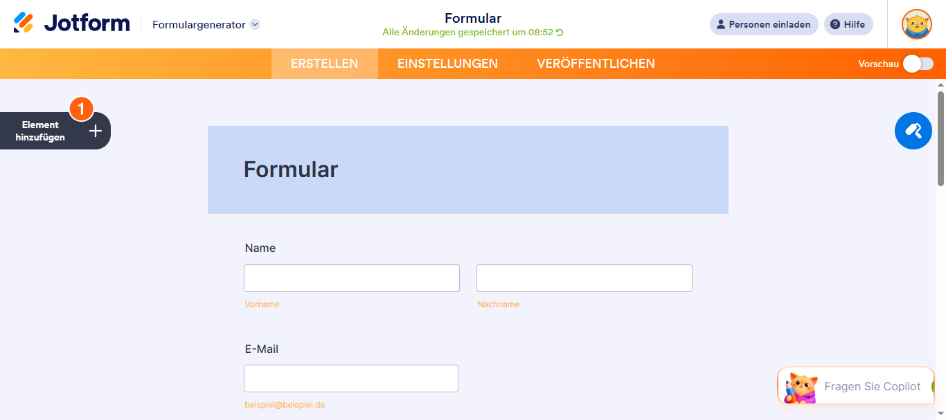 Wie Sie das Widget Tabelle in Formular verwenden Image-1