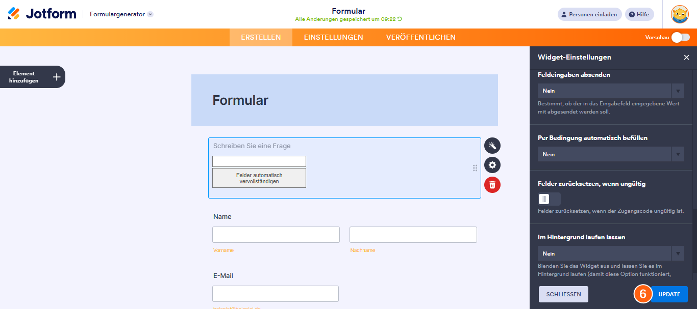 Wie Sie das Widget Tabelle in Formular verwenden Image-7