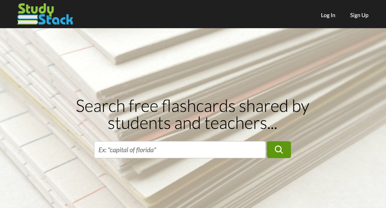 StudyStack Landing Page