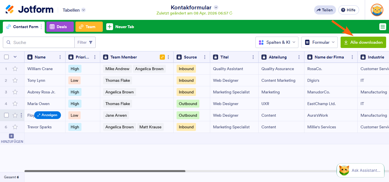 Wie Sie Jotform Tabellen freigeben und zusammenarbeiten Image-10