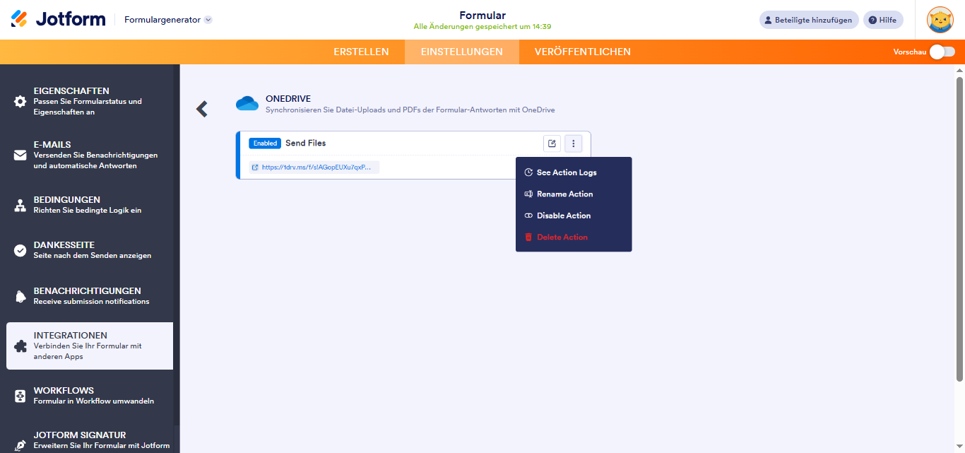 Wie Sie Jotform in OneDrive integrieren Image-6