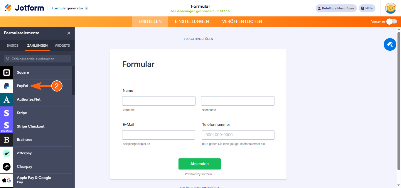 Wie Sie PayPal Business mit Jotform integrieren können Image-2